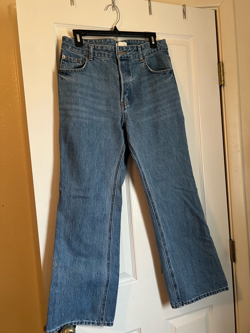 H&M Women's Straight Leg Jeans - Medium Blue Denim